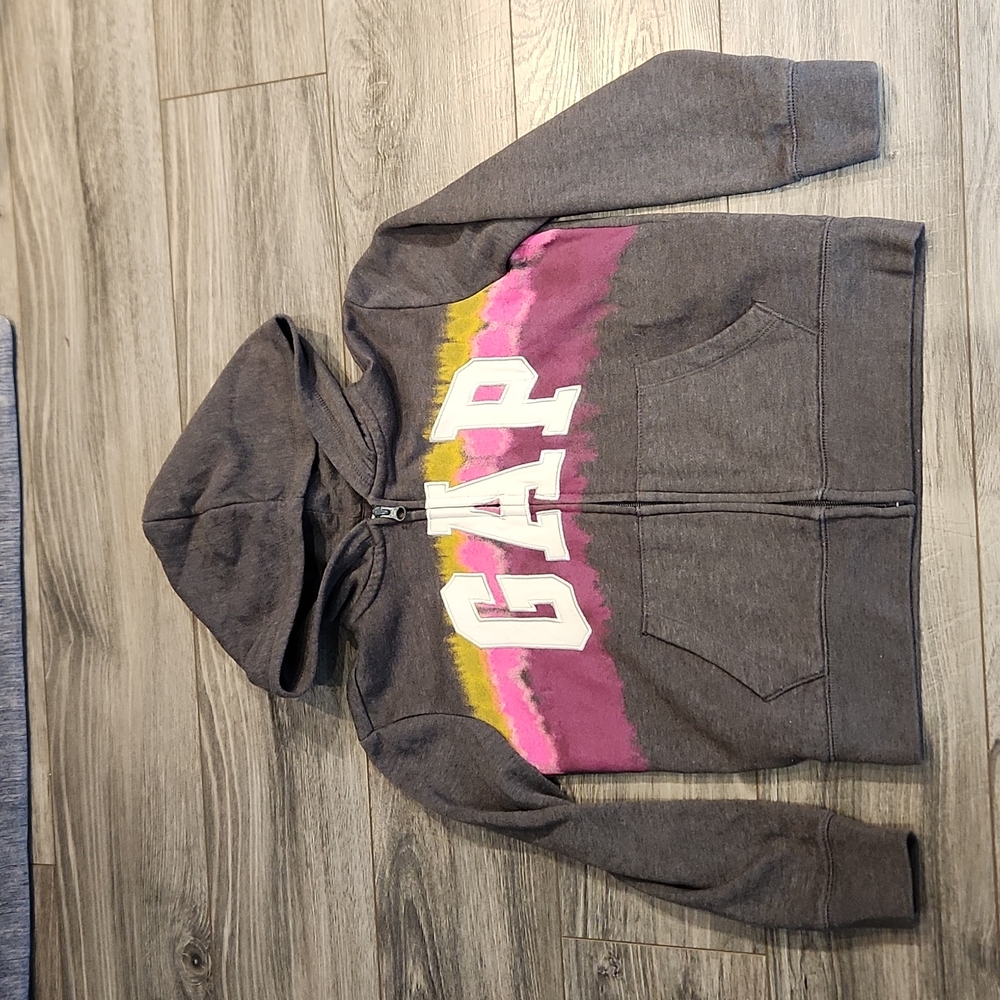 EUC GAP Kids Girls sz L (10) Sweatshirt w/hoodie w/ front zipper and pockets